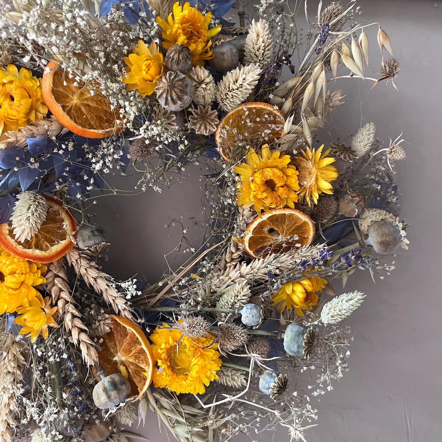 Dried flower wreath | Everlasting flower | Farmhouse style | Farmhouse home | Country living | Wreath | Farmhouse wreath | 22cm