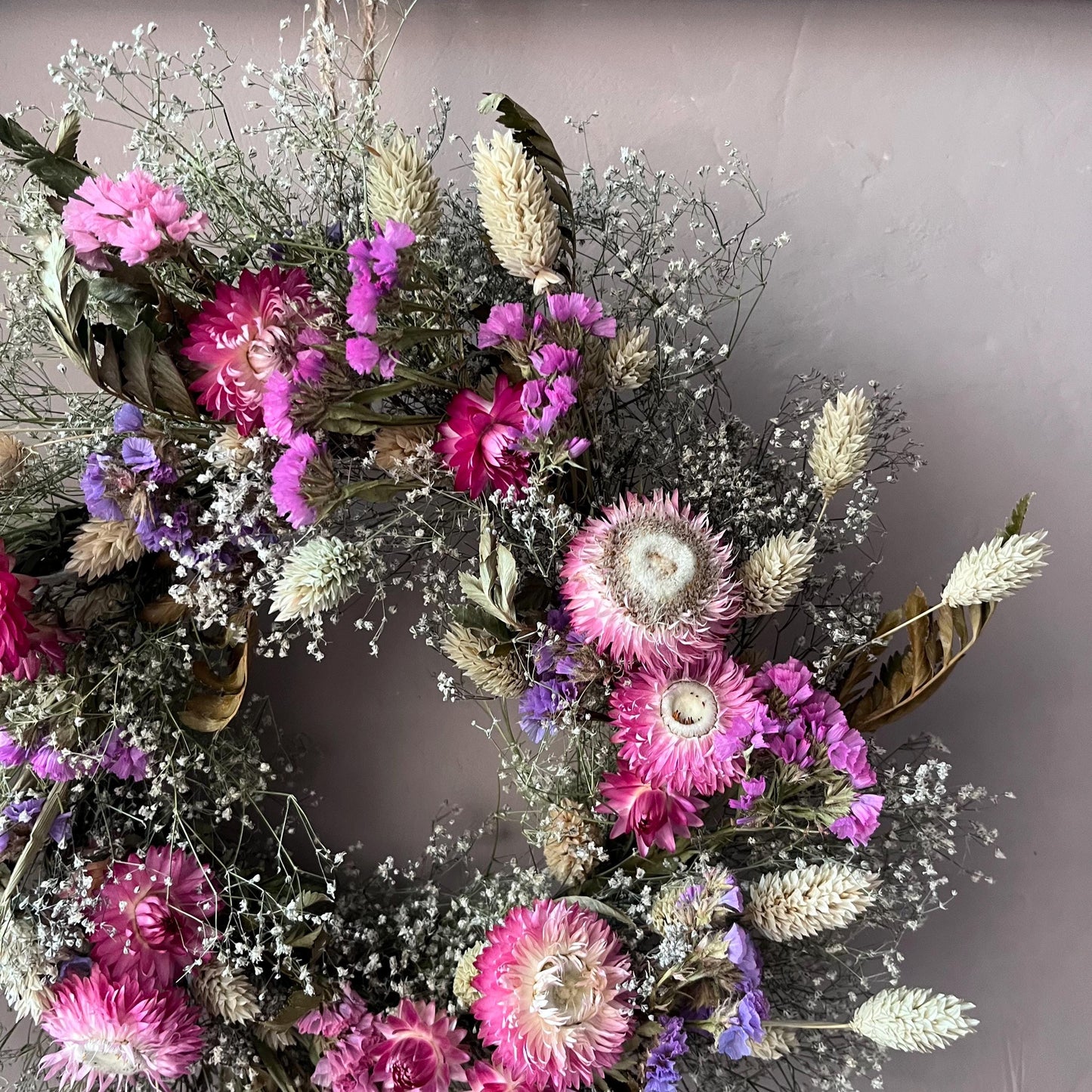 Everlasting dried flowers| Summer inspired decor | Winter dried flowers | Summer farmhouse decor | Small Dried Flower Wreath | 25x25cm