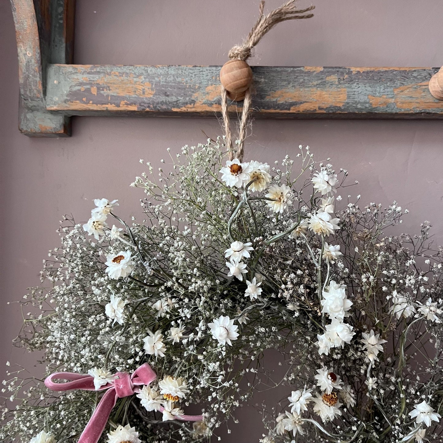 Dried flower wreath | Front door wreath | Summer decor | Summer wreath | Summer floral wreath | Everlasting decor | 24cm