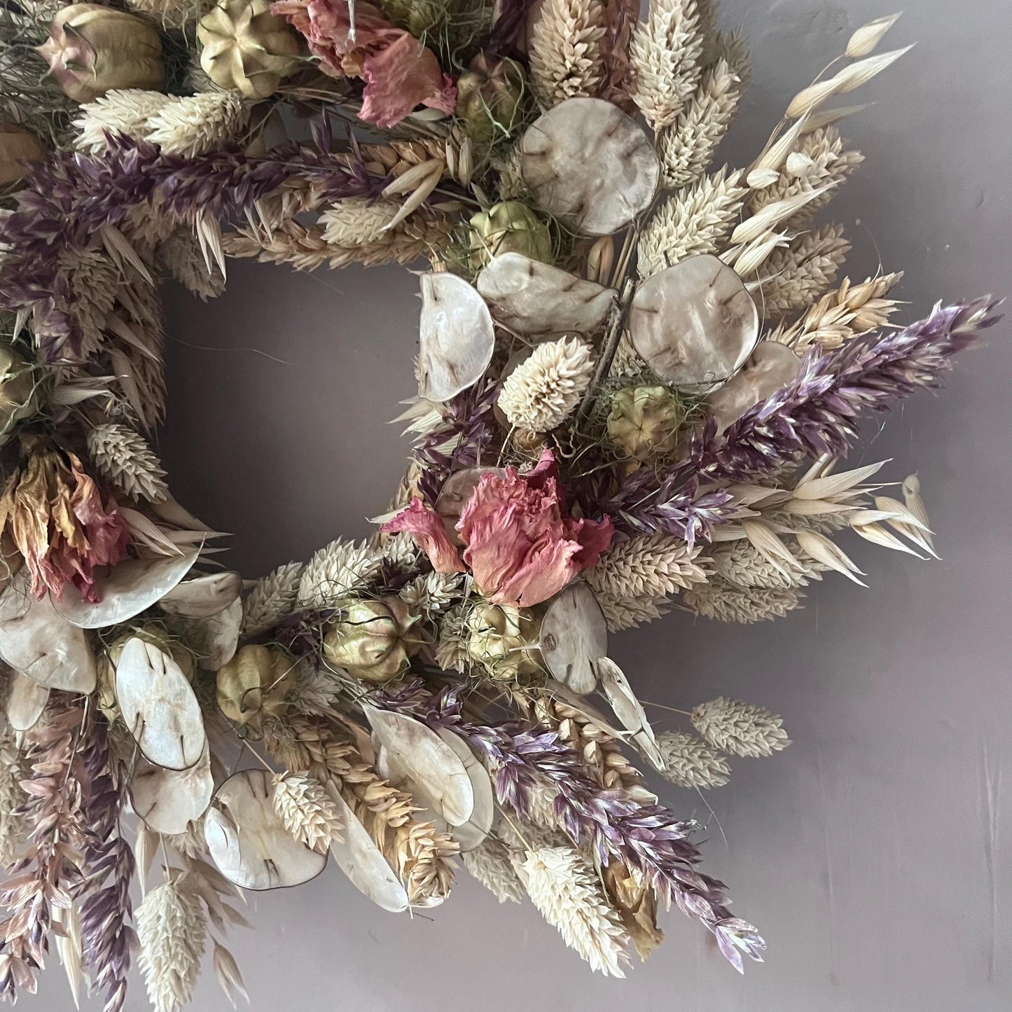 Everlasting flower | Autumn inspired decor | Autumn dried flowers | Small Dried Flower Wreath | Everlastings | Spring Home Decor | 25cm
