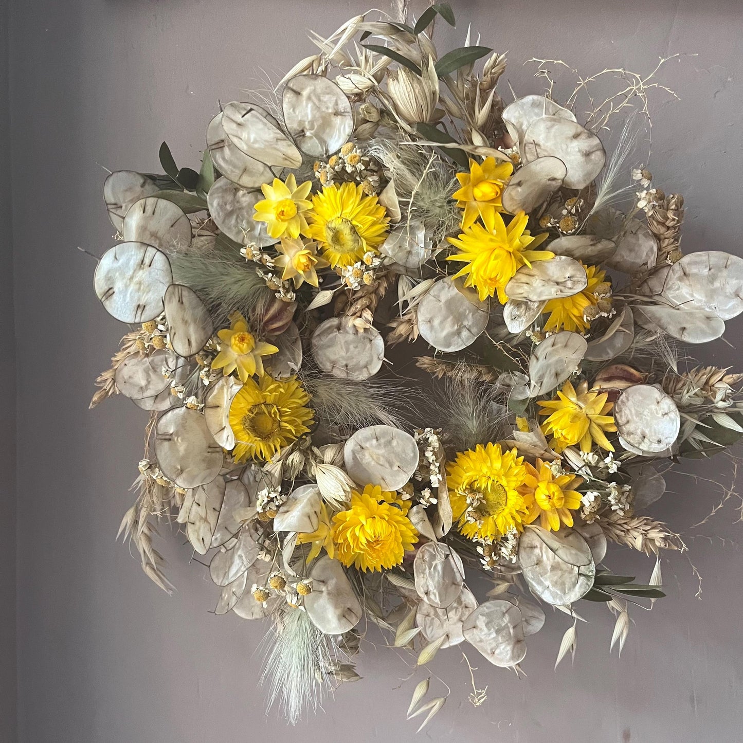 Autumn wreath | Autumnal decorations | Dried flower wreath | Farmhouse spring decor | Small wreath | Wall hangings | 25cm