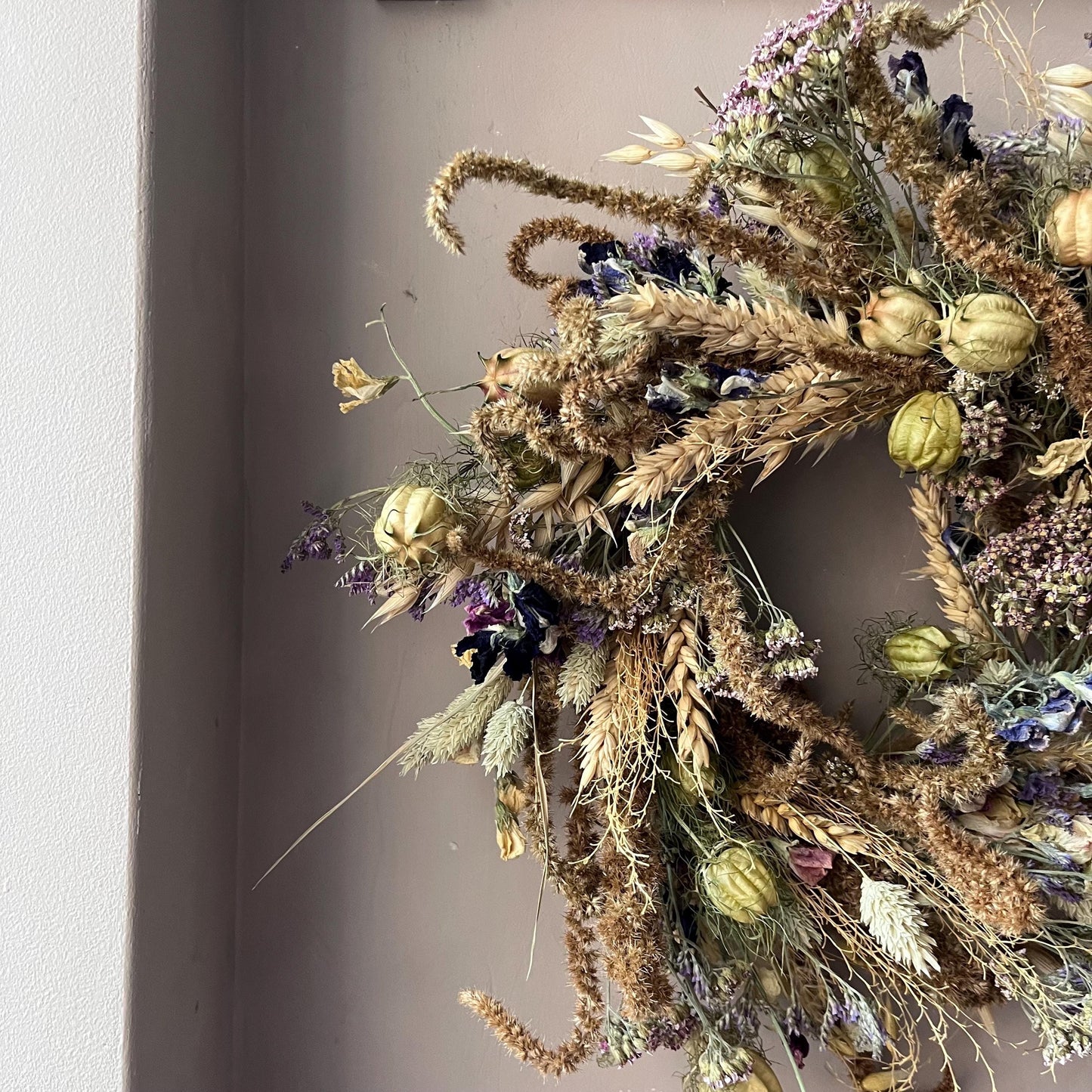 Dried flower wreath | Everlasting flower | Farmhouse style | Farmhouse home | Country living | Wreath | Farmhouse wreath | 22cm