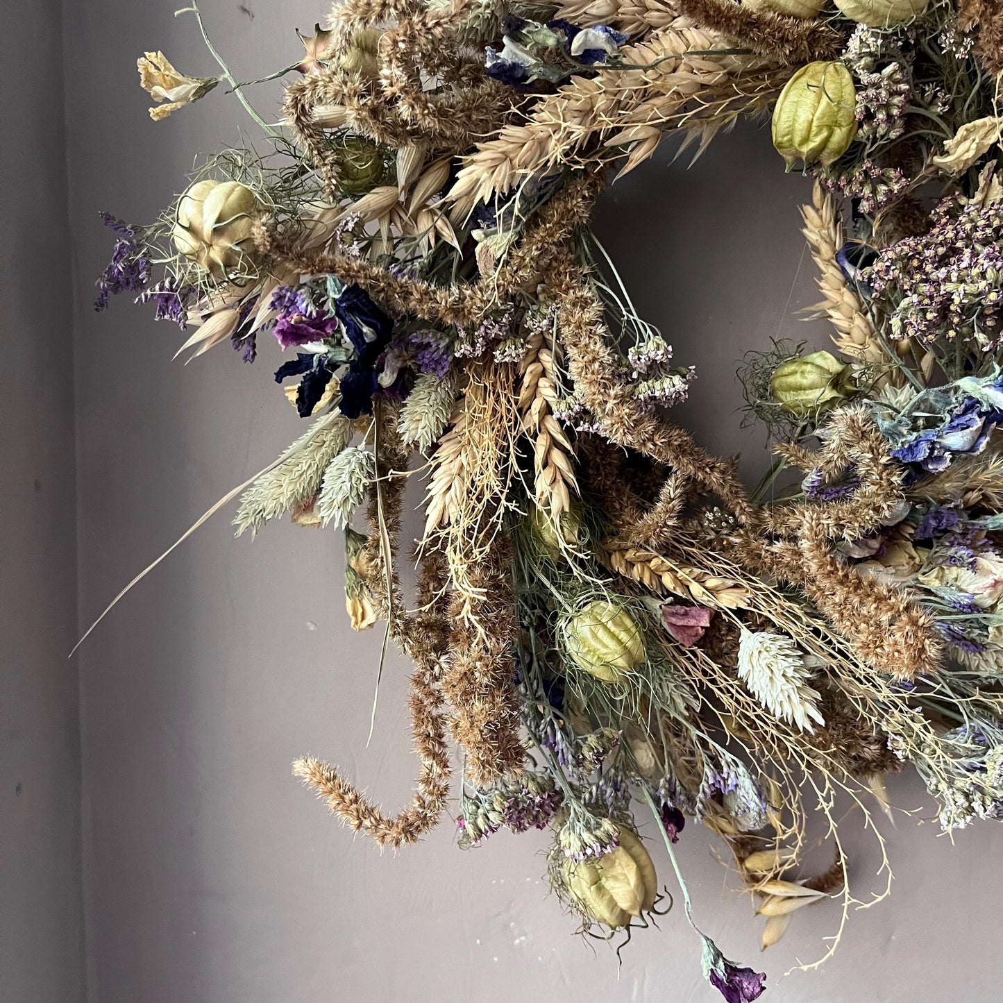 Dried flower wreath | Everlasting flower | Farmhouse style | Farmhouse home | Country living | Wreath | Farmhouse wreath | 22cm