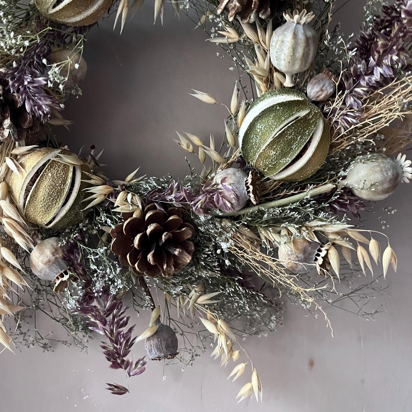 Everlasting flower | Winter inspired decor | Winter dried flowers | Small Dried Flower Wreath | Everlastings | Christmas Home Decor | 25cm