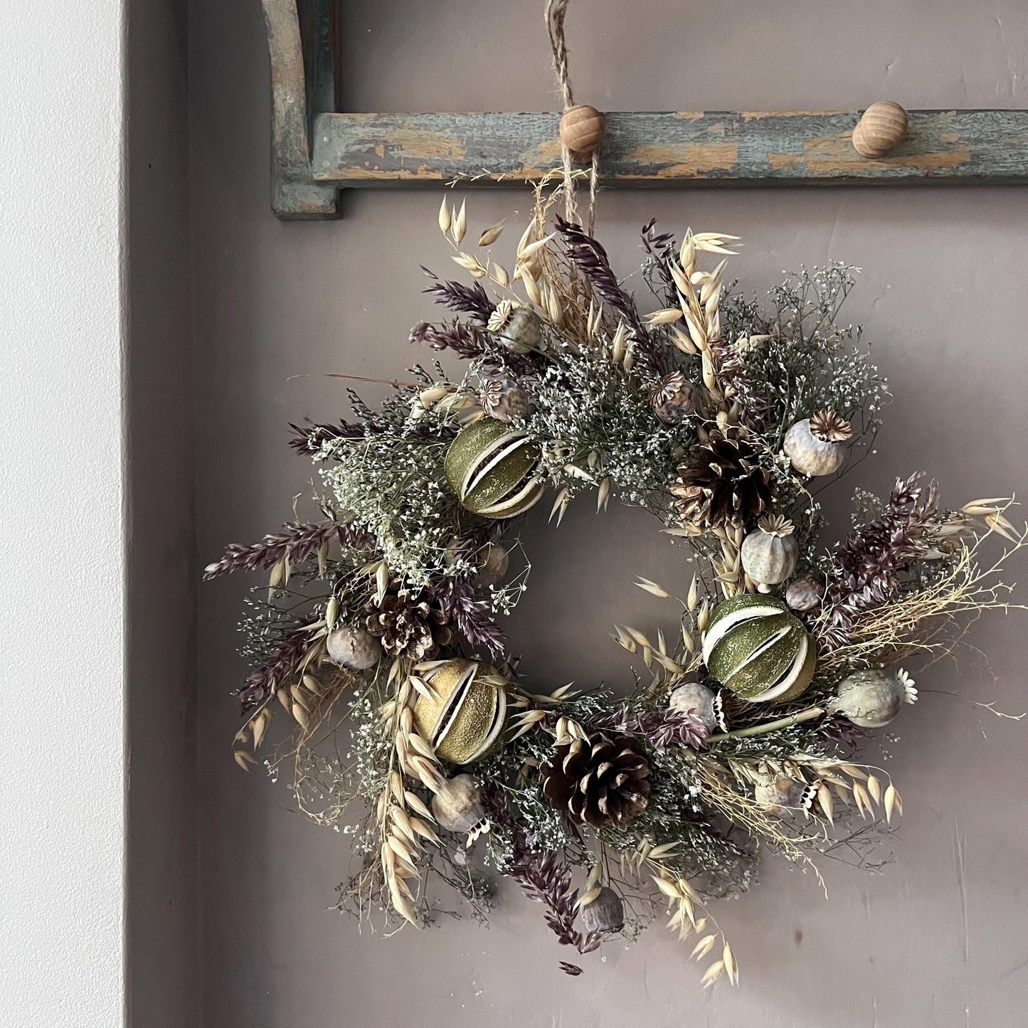 Everlasting flower | Winter inspired decor | Winter dried flowers | Small Dried Flower Wreath | Everlastings | Christmas Home Decor | 25cm
