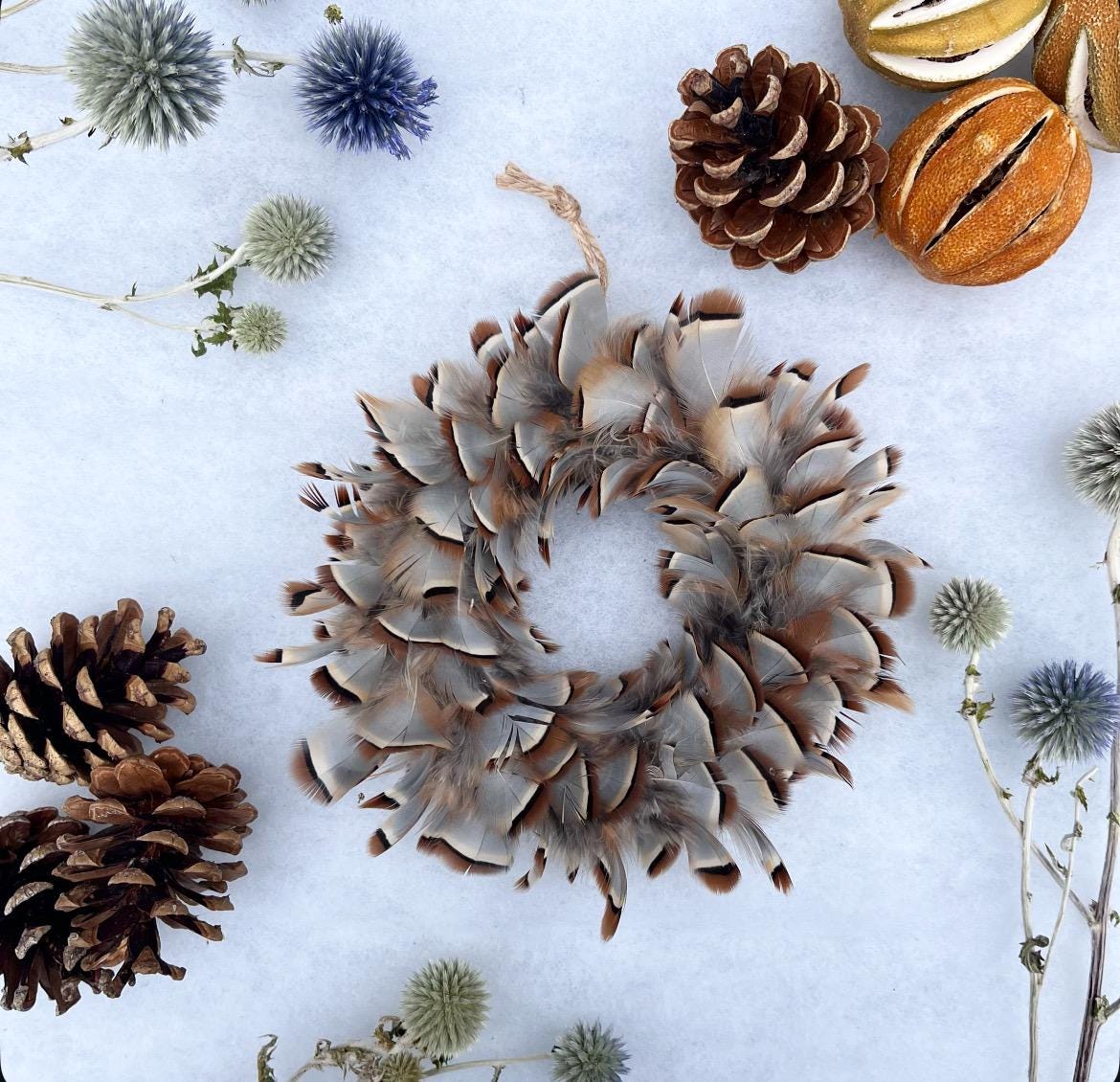 Baubles | Feather baubles | Christmas decorations | Farmhouse Christmas decor | Tree ornament | Country side Christmas | Natural Christmas
