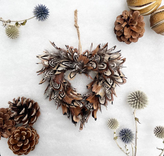Heart shaped feather Christmas tree Decorations- 13cm