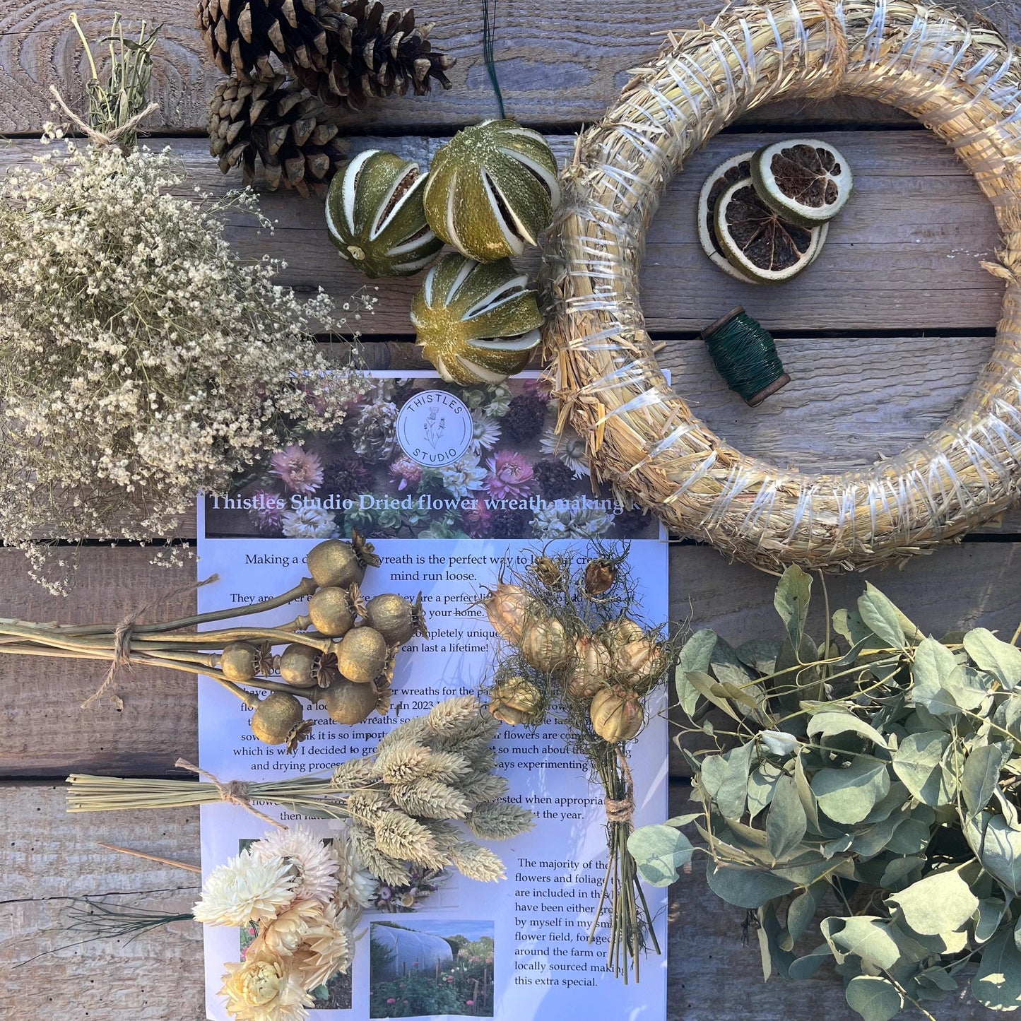 DIY dried flower wreath making kit | Christmas wreath making | DIY winter wreath | Handmade Christmas wreath