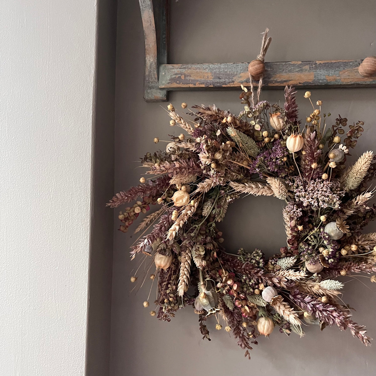 Dried Flower Autumn Wreath | Everlasting Fall Decor | 28cm
