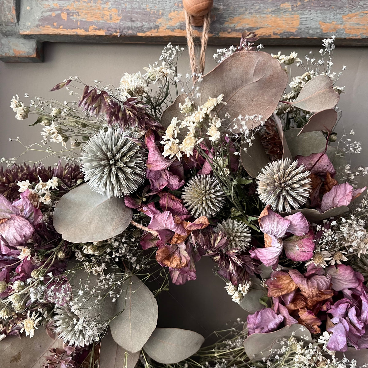 Dried Flower Wreath: Winter Decor - 28cm