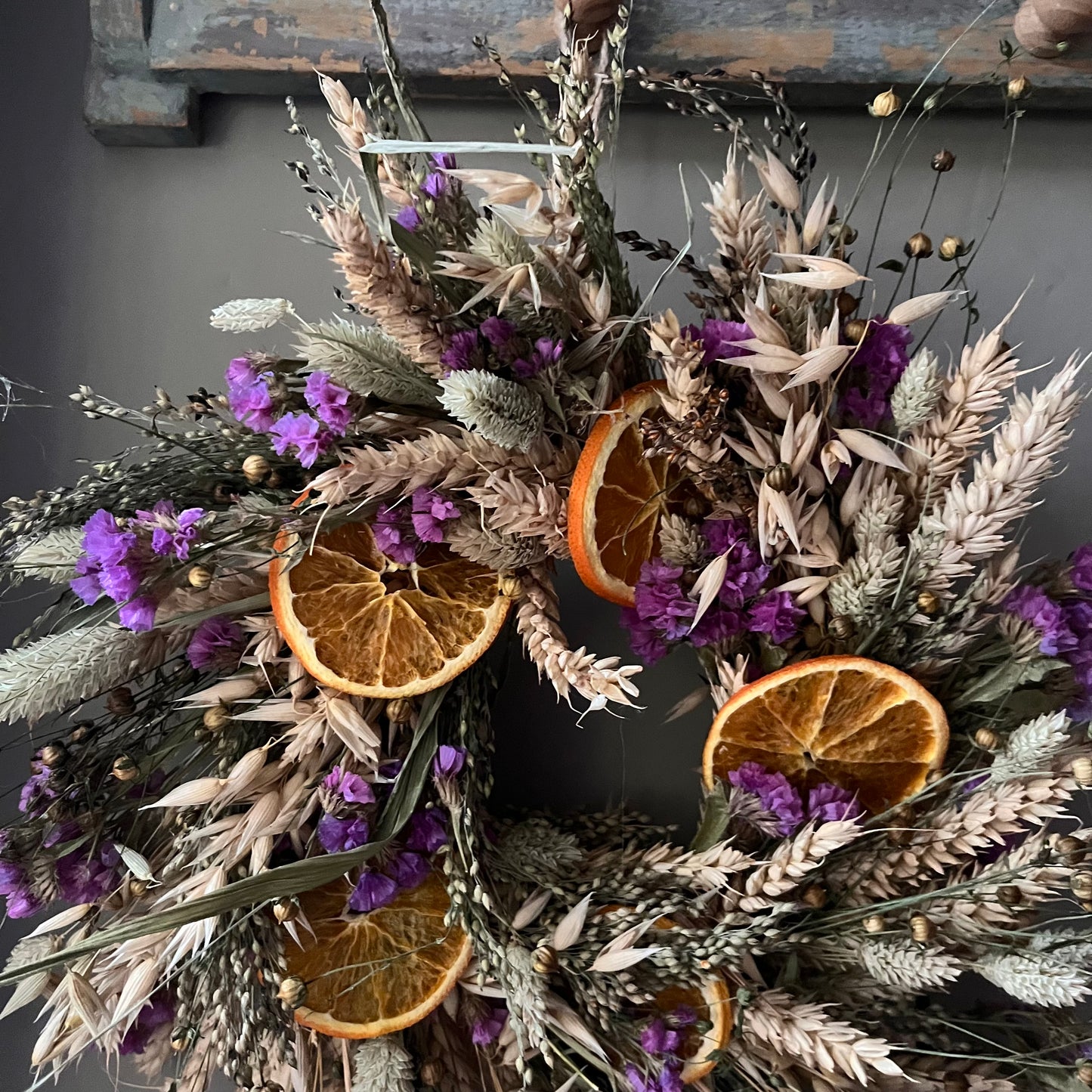 Dried Flower Spring Wreath | Farmhouse Wall Decor (25cm)