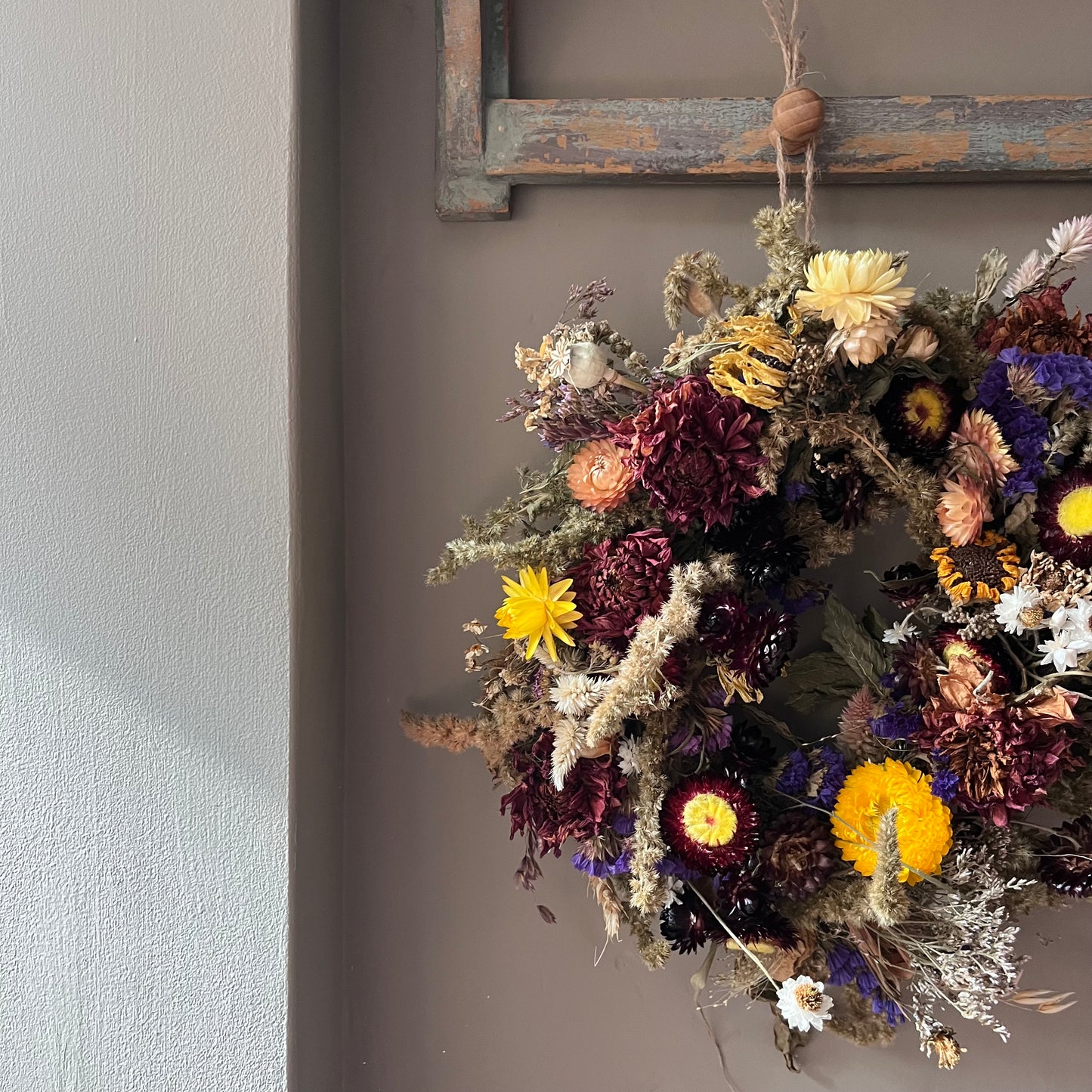 Dried flower wreath | Farmhouse style | Country living | Farmhouse wreath | Spring wreath | 25cm
