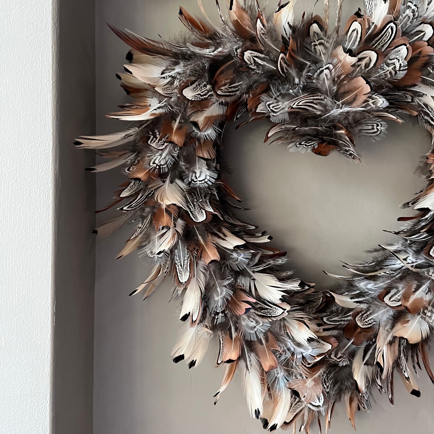 Feather Heart Wreath | Farmhouse Wall Decor | Country living home decor