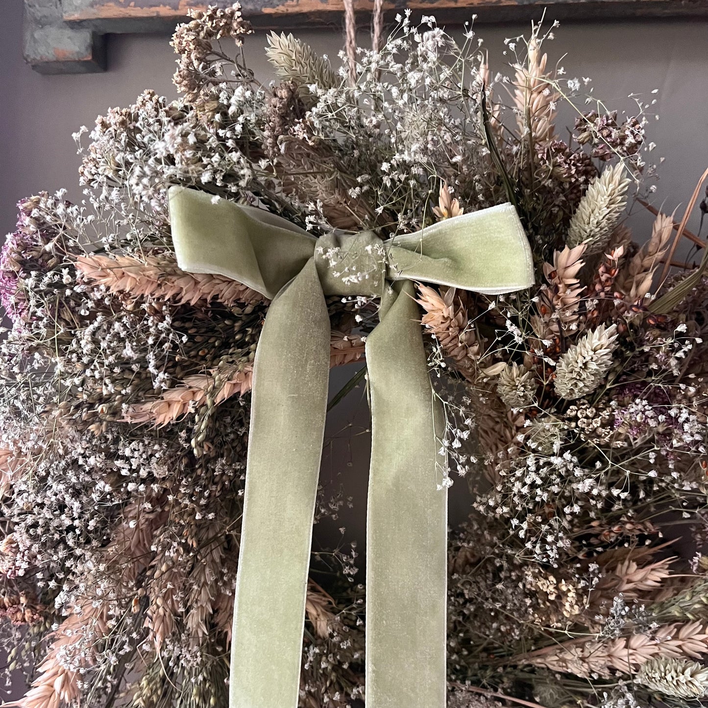 Autumn Dried Flower Wreath: Everlasting Floral Decor, 25cm