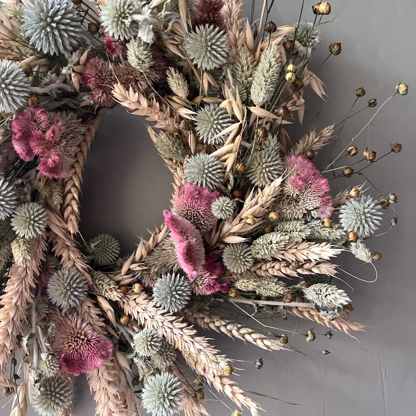 Dried Flower Spring Wreath | Farmhouse Wall Decor (25cm)