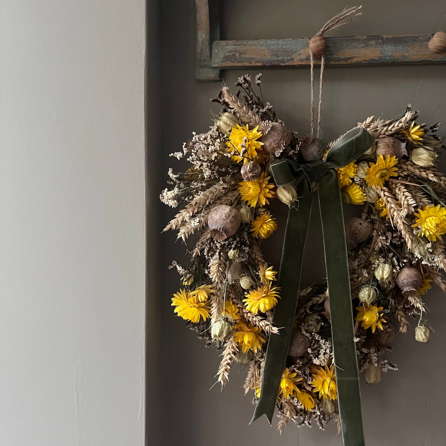 Dried Flower Valentines Wreath | Spring Decor | Heart shaped wreath