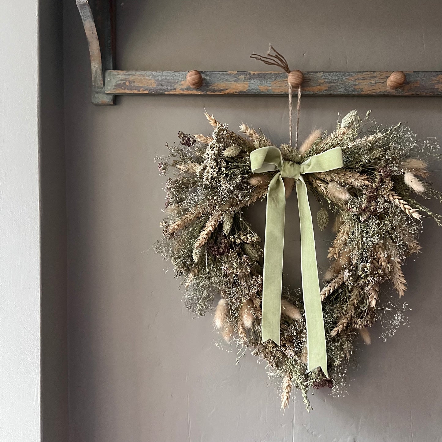 Dried Flower Easter Wreath | Spring Decor | Heart shaped wreath