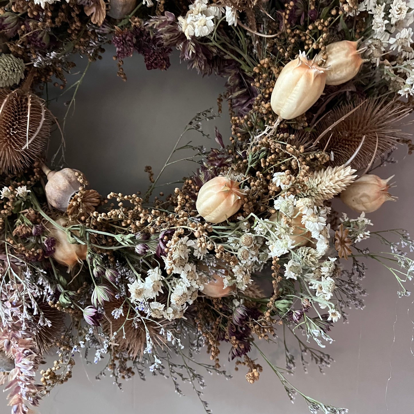 Winter Floral Dried Wreath - 28cm