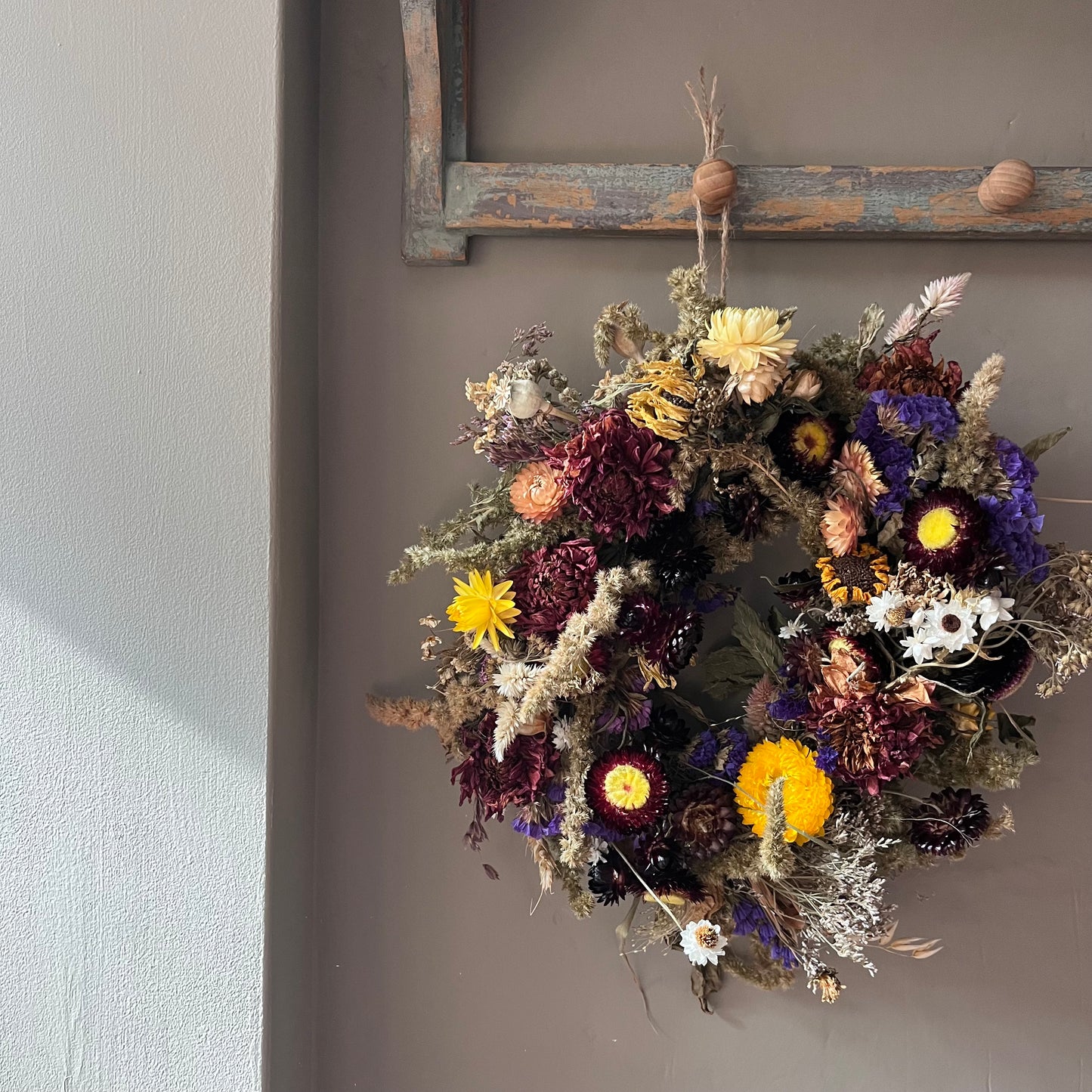 Dried flower wreath | Farmhouse style | Country living | Farmhouse wreath | Spring wreath | 25cm