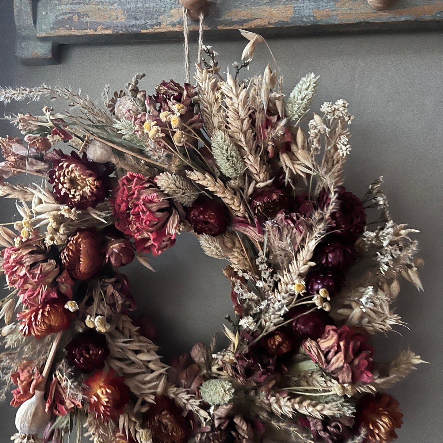 Spring wreath | Spring decorations | Dried flower wreath | Farmhouse spring decor | Small wreath | Wall hangings | 25cm