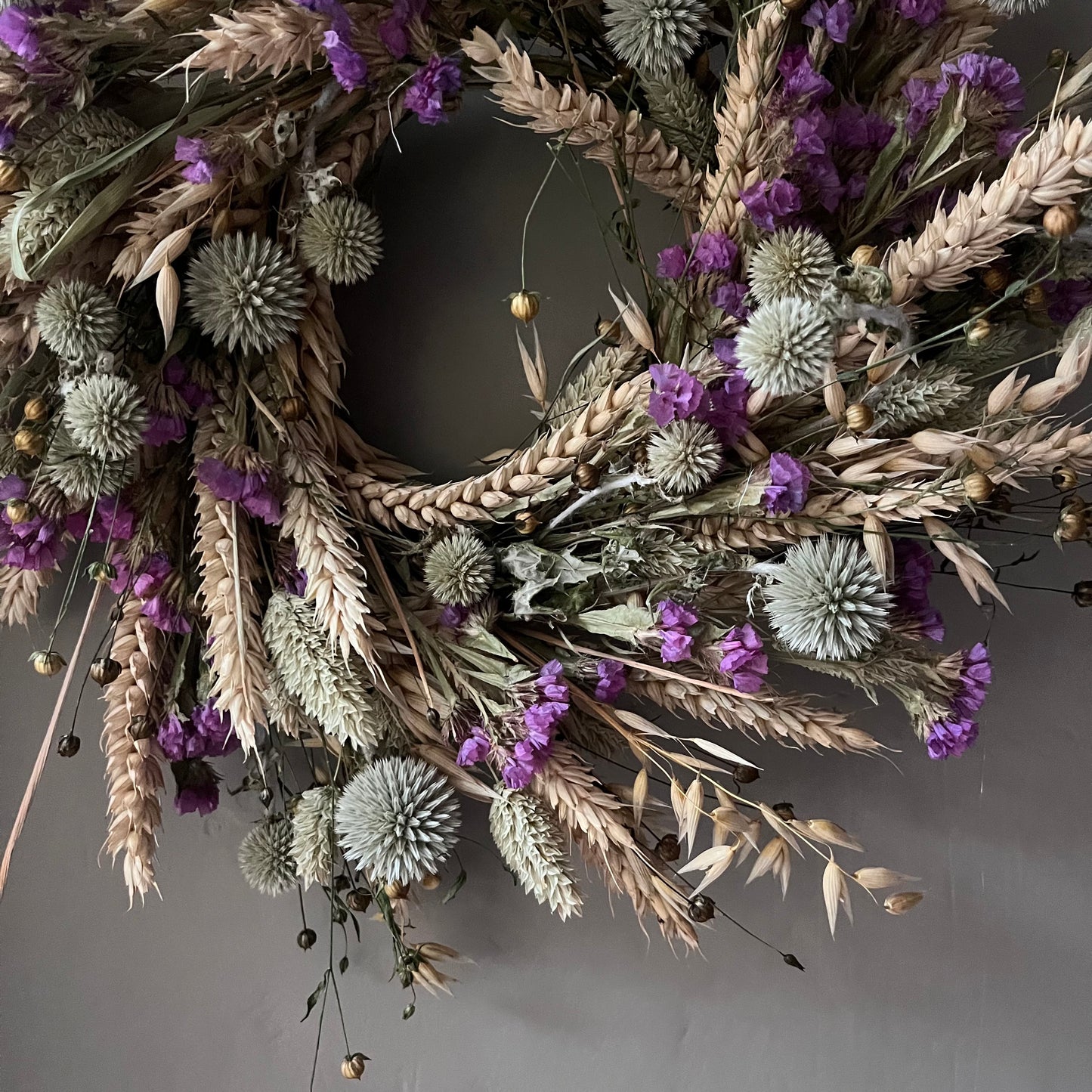 Spring Dried Flower Wreath: 25cm Fall Decor