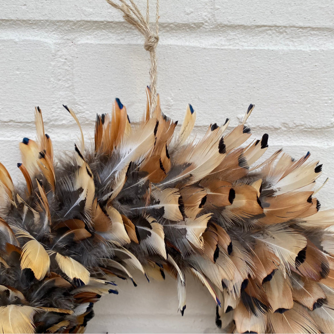Handcrafted Pheasant Feather Wreath | Farmhouse Decor (25-30cm)