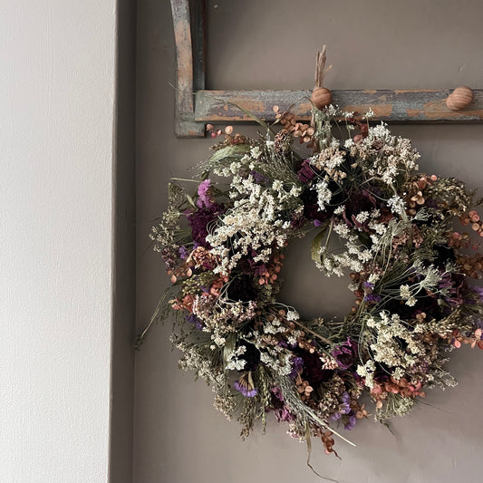 Dried Flower Wreath: Winter Decor - 28cm