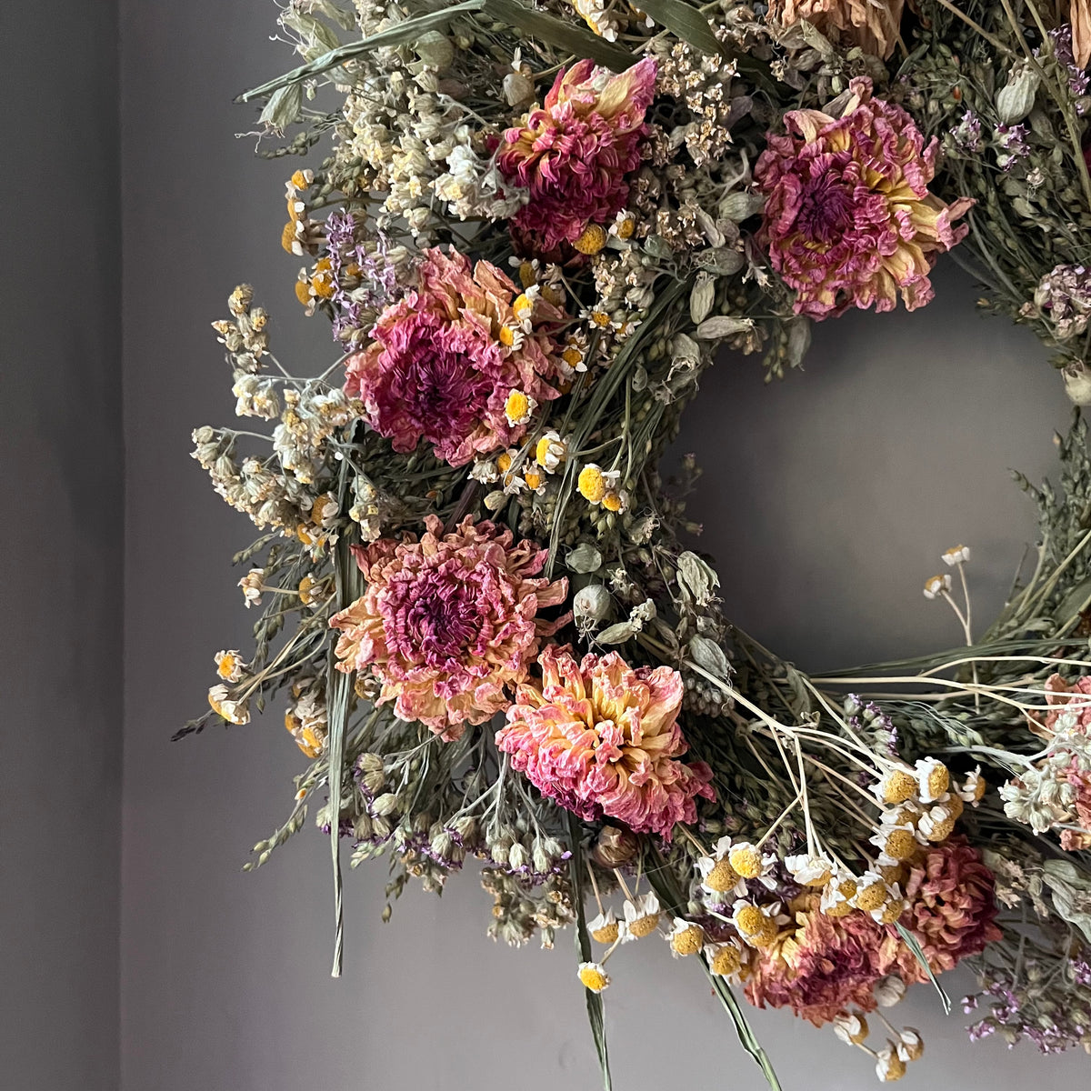 Dried Flower Wreath: Winter Decor - 28cm