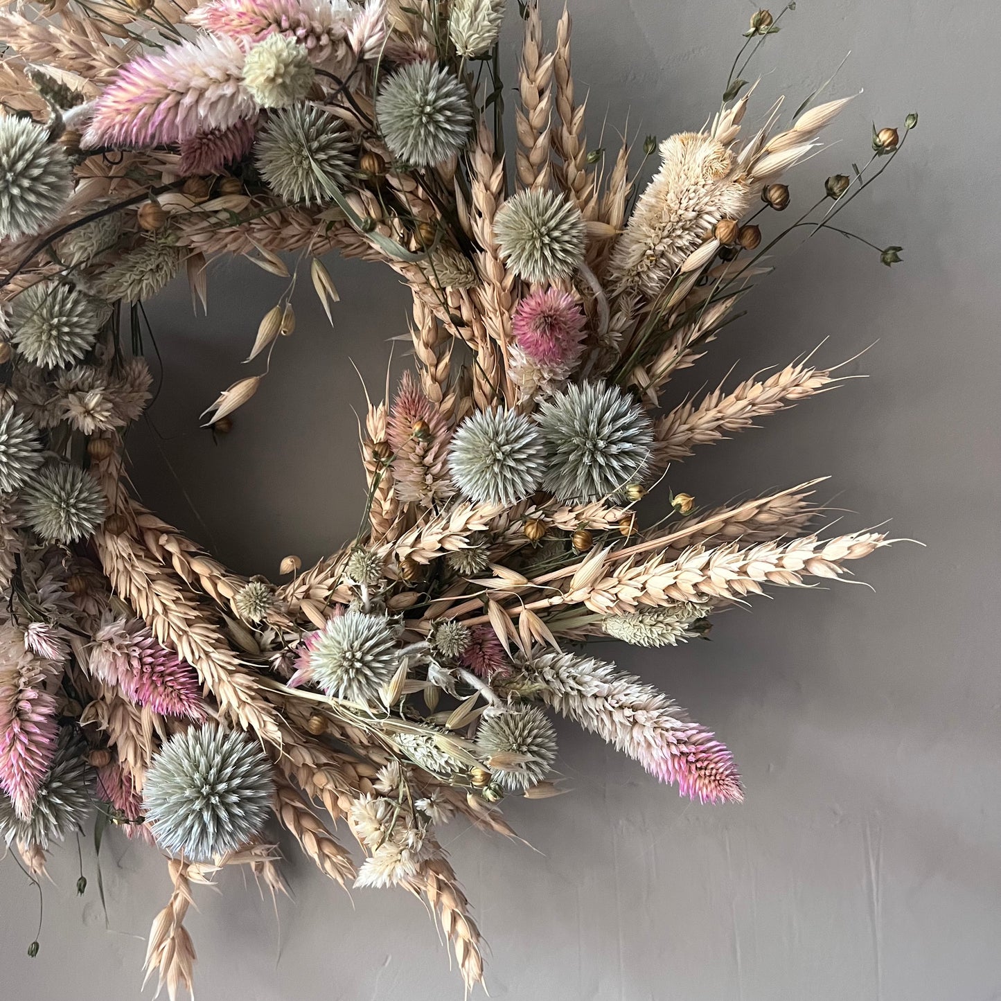 Dried Flower Spring Wreath | Farmhouse Wall Decor (25cm)