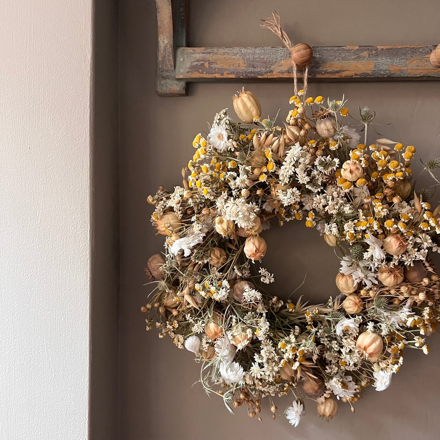 Autumnal Dried Everlasting Wreath- 28cm