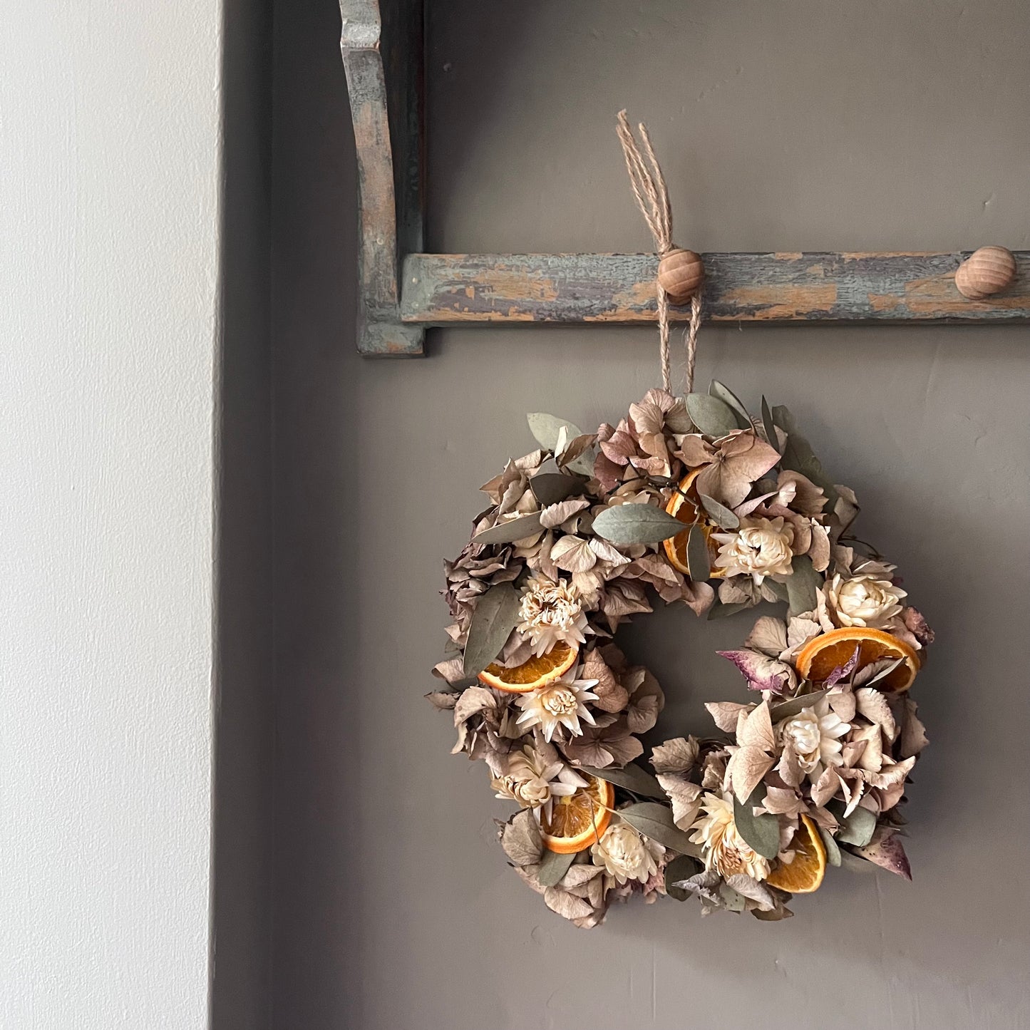 Dried Flower Wreath | Farmhouse Spring Decor, 20cm