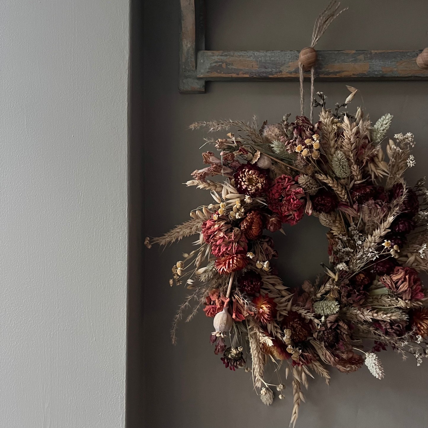 Spring wreath | Spring decorations | Dried flower wreath | Farmhouse spring decor | Small wreath | Wall hangings | 25cm