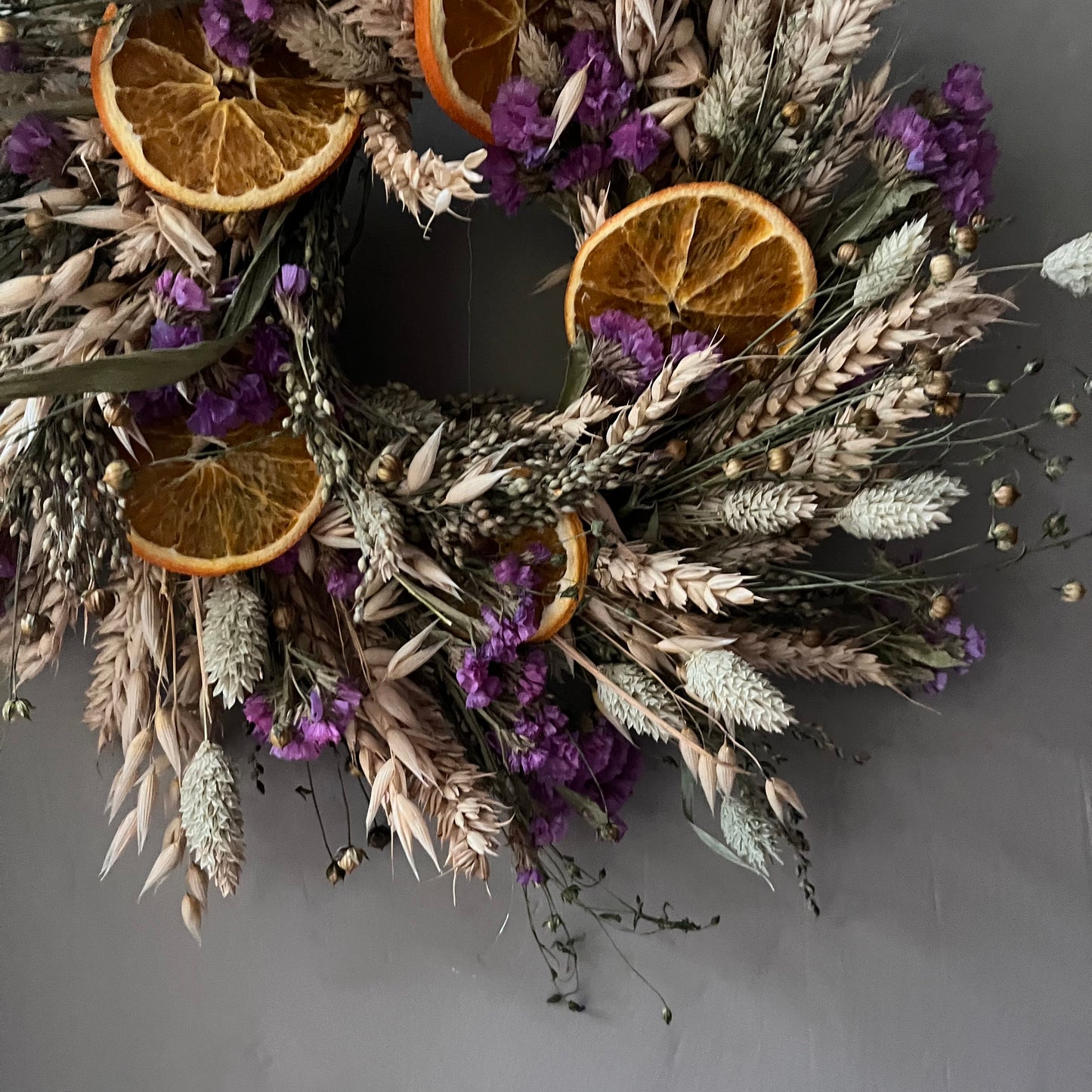 Dried Flower Spring Wreath | Farmhouse Wall Decor (25cm)