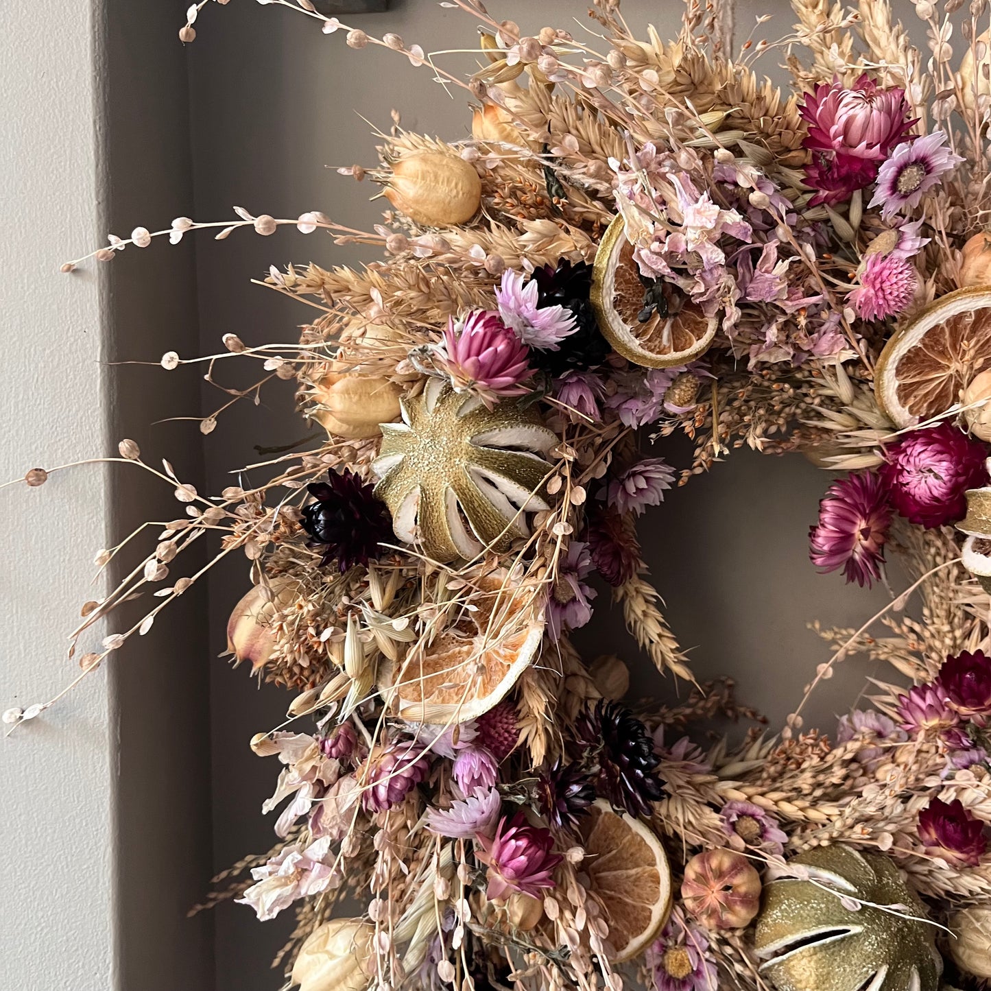 Floral Spring wreath | Dried flowers - 34cm