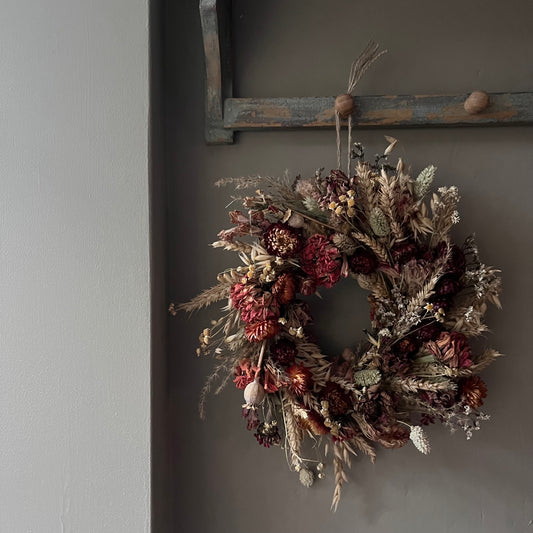 Spring wreath | Spring decorations | Dried flower wreath | Farmhouse spring decor | Small wreath | Wall hangings | 25cm