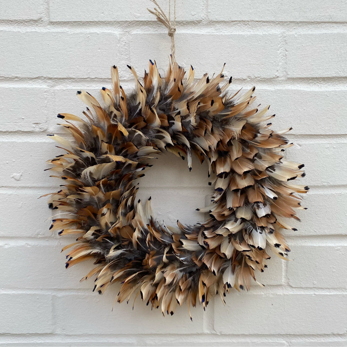 Handcrafted Pheasant Feather Wreath | Farmhouse Decor (25-30cm)