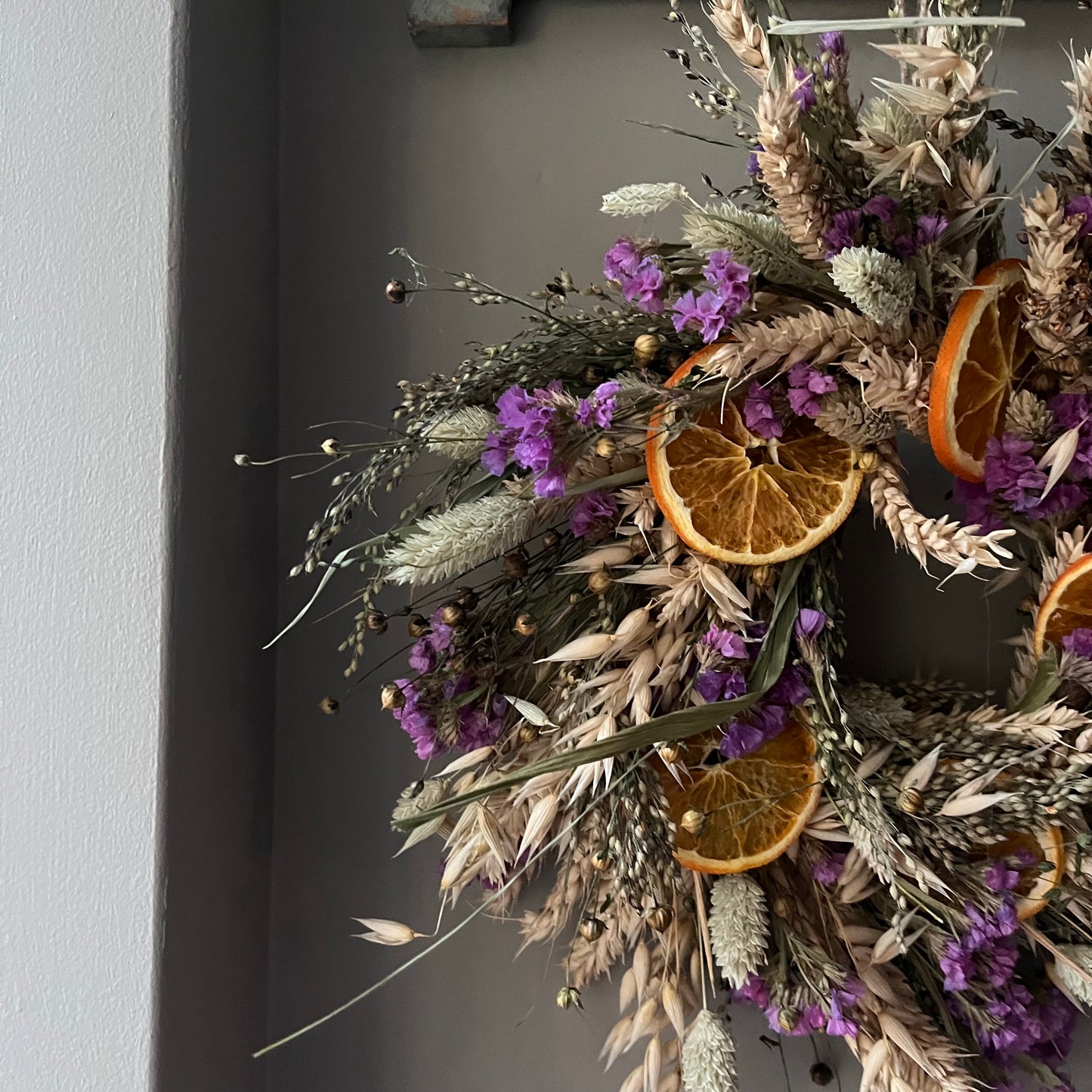 Dried Flower Spring Wreath | Farmhouse Wall Decor (25cm)