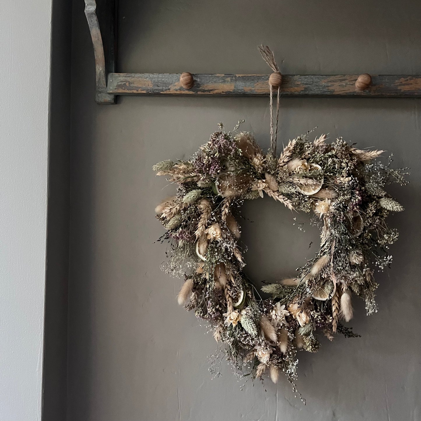 Dried Flower Spring/ Easter Wreath | Heart shaped decor