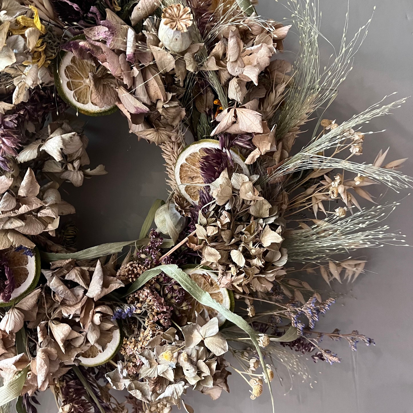Dried Flower Wreath: Spring Everlasting Floral Decor (25cm)