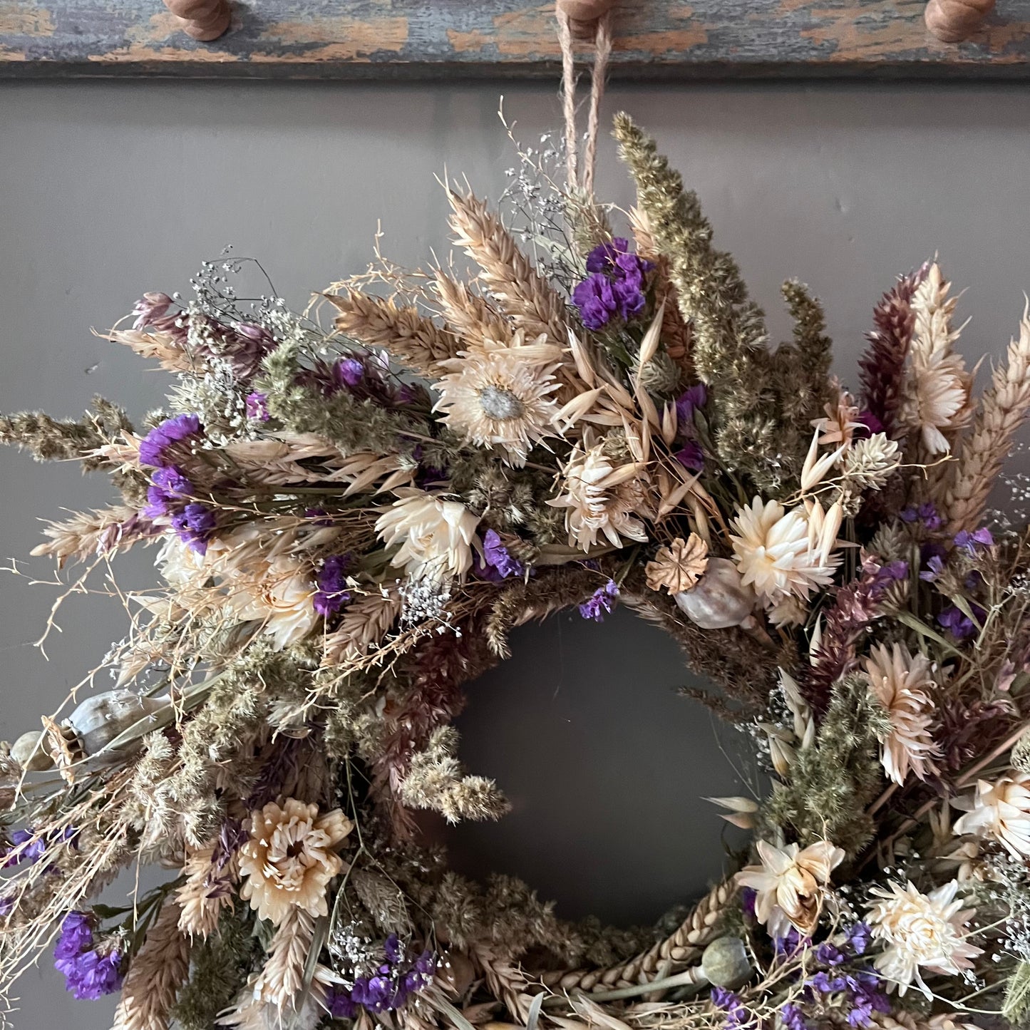 Dried flower wreath | Spring wreath | Summer country living | 34cm