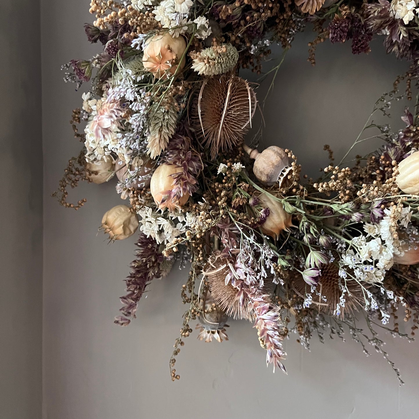 Winter Floral Dried Wreath - 28cm
