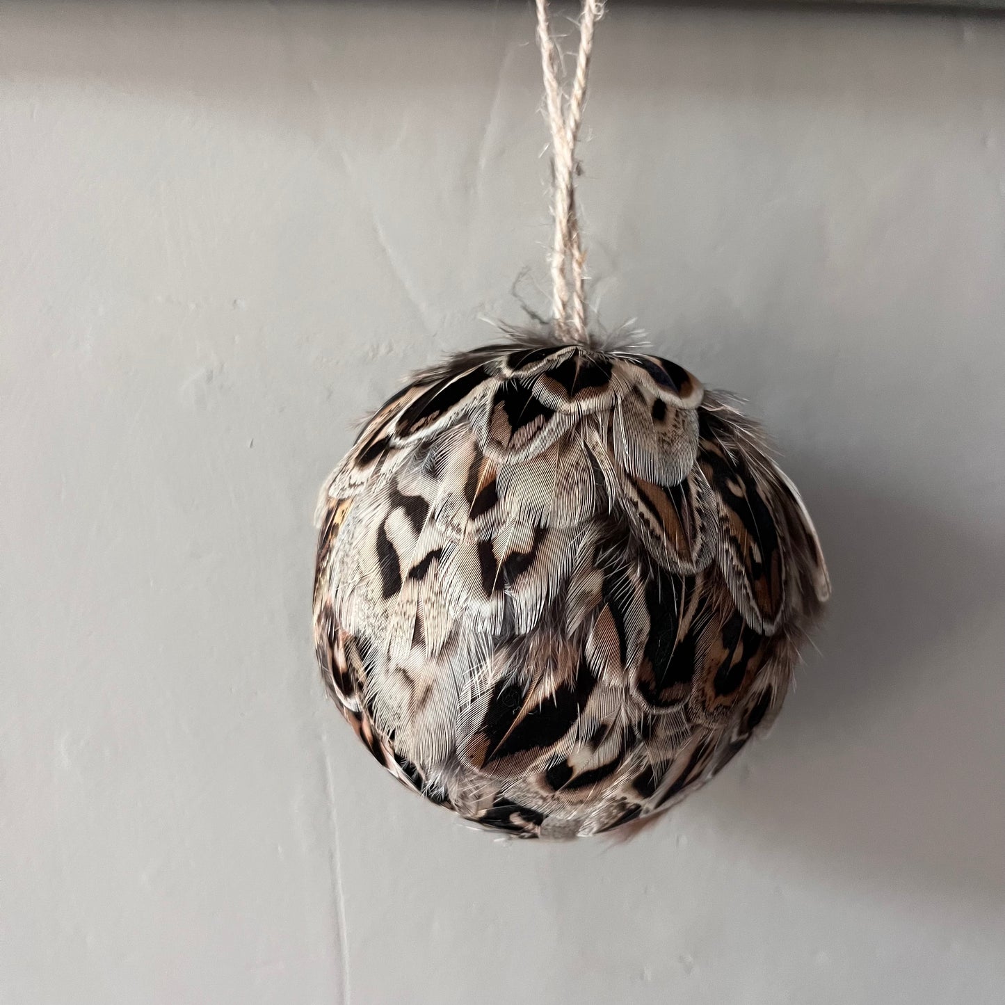 Feather Christmas Bauble Set | Handmade Farmhouse Tree Decoration