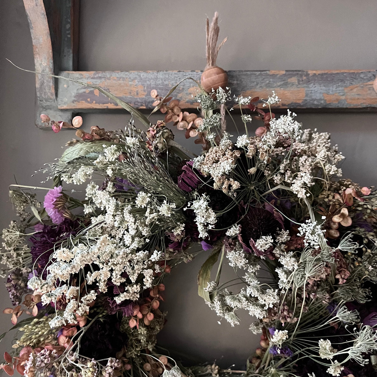 Dried Flower Wreath: Winter Decor - 28cm