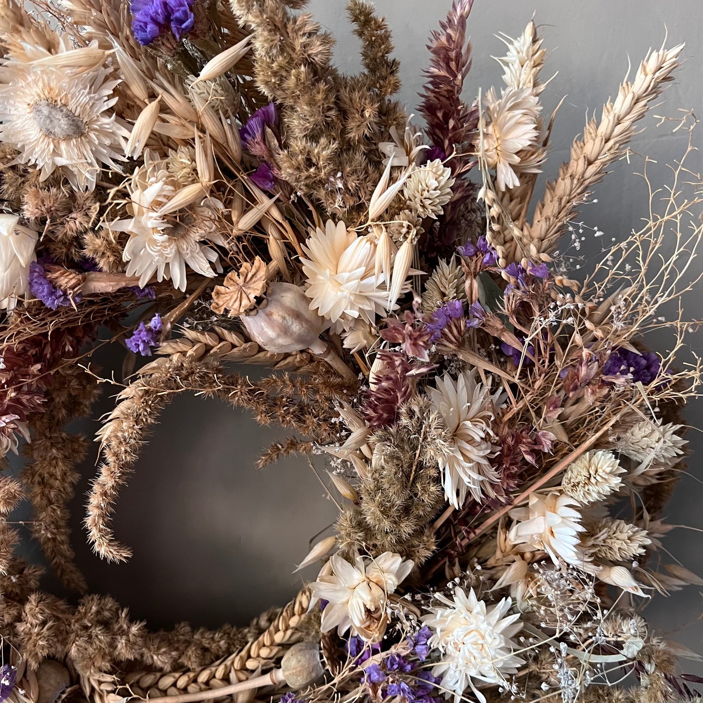 Dried flower wreath | Spring wreath | Summer country living | 34cm