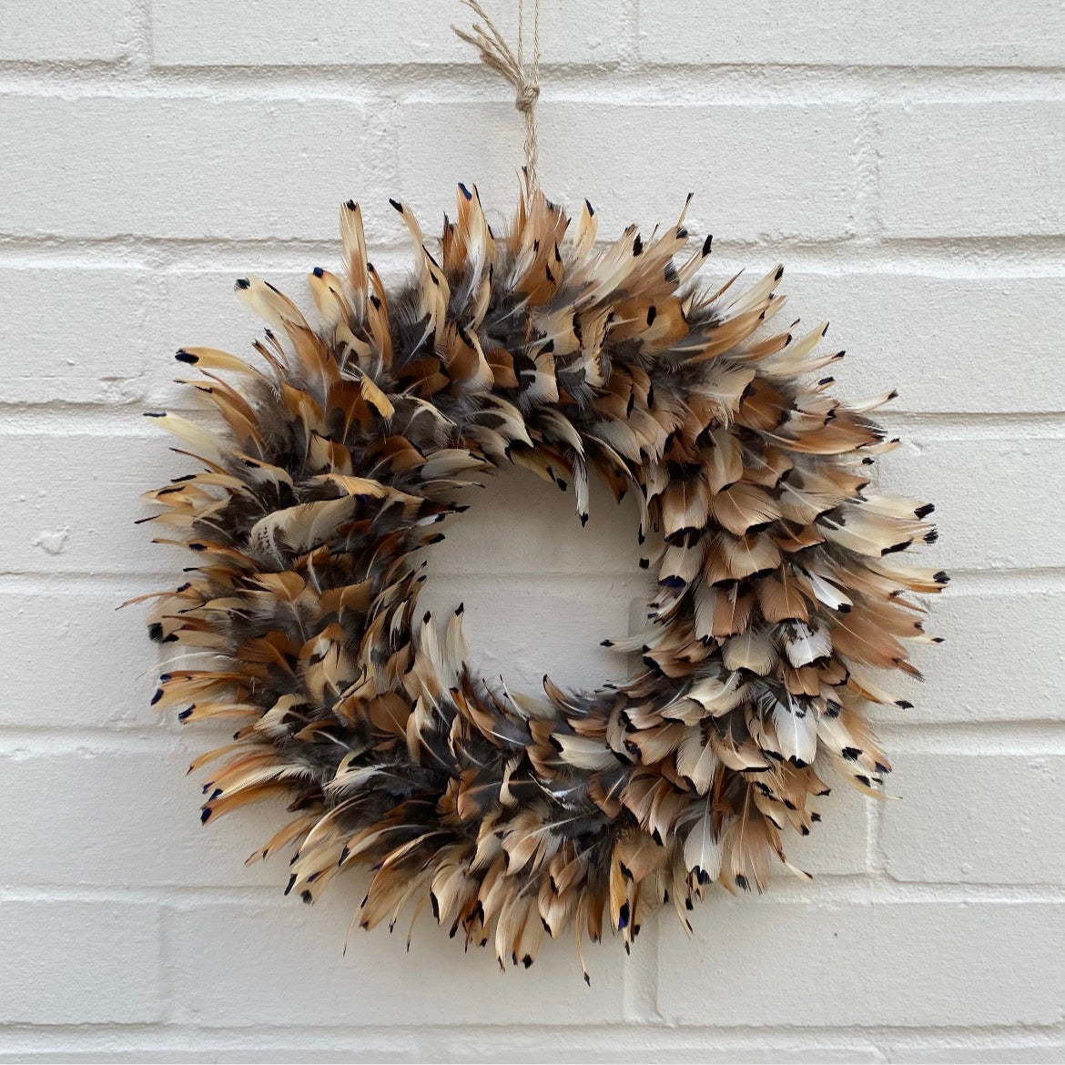 Handcrafted Pheasant Feather Wreath | Farmhouse Decor (25-30cm)