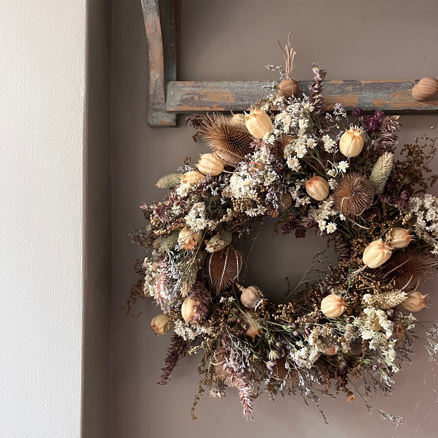 Winter Floral Dried Wreath - 28cm