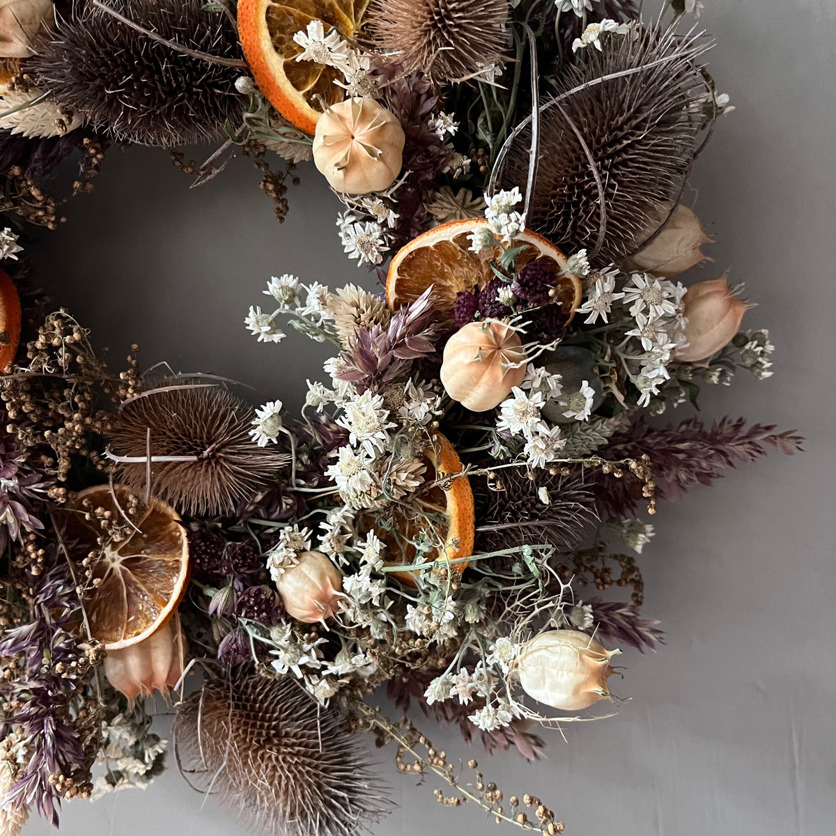 Winter Dried Flower Wreath: Winter door decor | 28cm