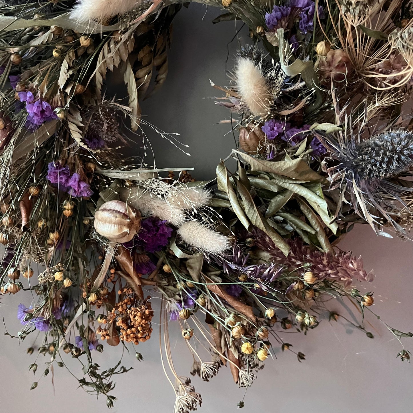 Dried Flower Wreath: Summer Everlasting Floral Decor (25cm)