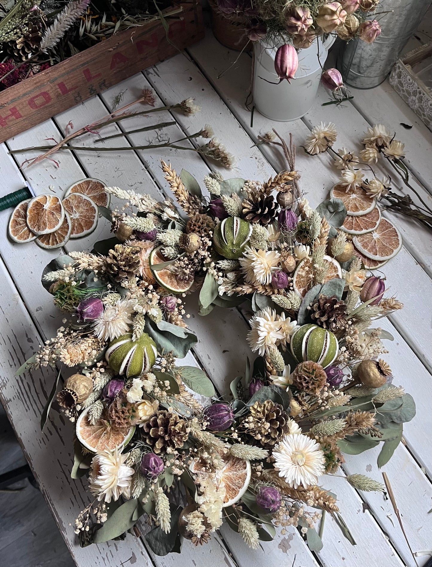 Dried flower wreath making workshops