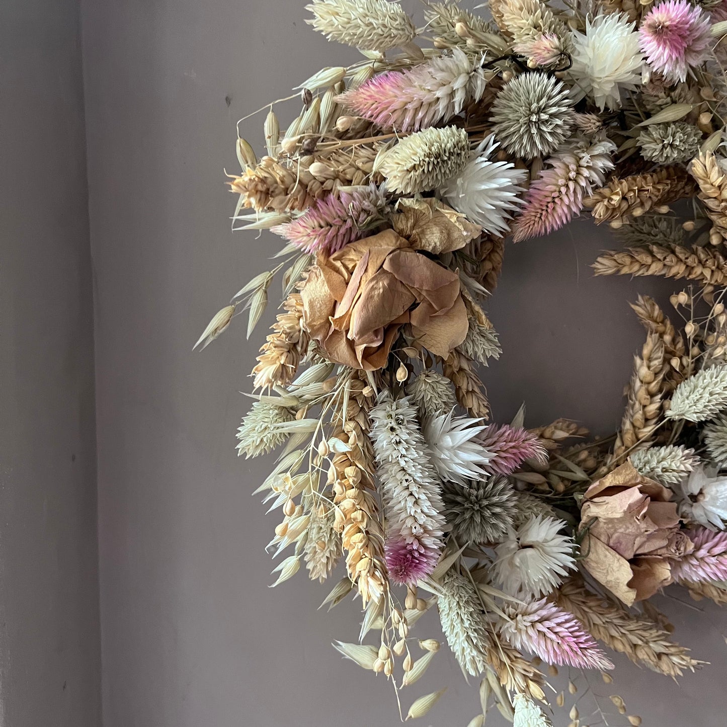 Everlasting flower | Spring inspired decor | Spring dried flowers | Small Dried Flower Wreath | Everlastings | Easter Home Decor | 25cm